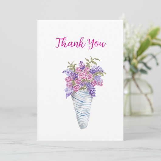 Paper Wrapped Flowers Flat Holiday Card Feestdagenkaart (Staand voorkant)