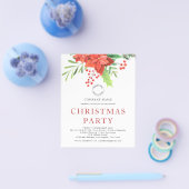 PAPER Zakelijk Logo Poinsettia Kerstfeest  Flyer (Enkel)