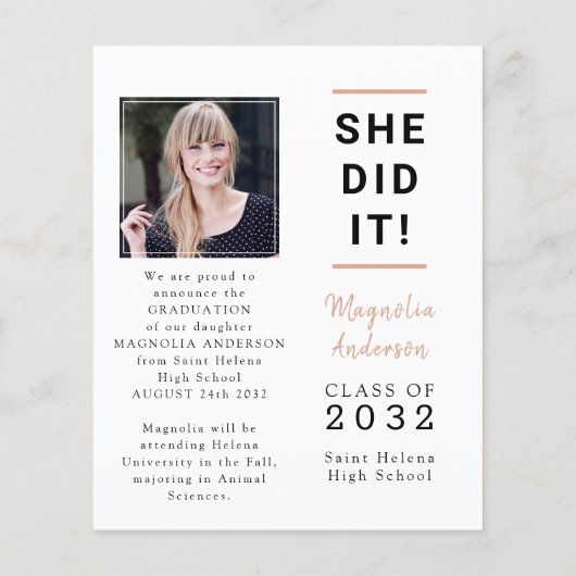 PAPER ze deed het Foto Afstuderen kondiging Flyer (Achterkant)