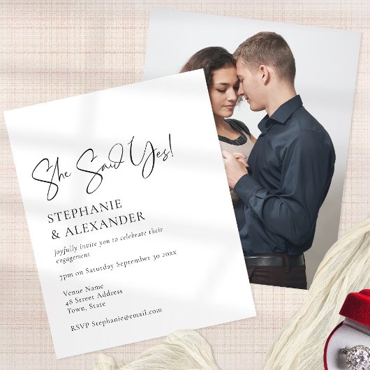 PAPER Ze zei ja het Verloving van de Foto van het  Flyer