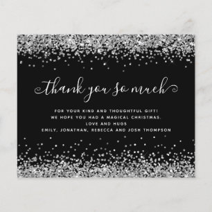 PAPER Zilver Glitter Kerst Zwart Bedankt Flyer