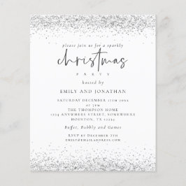 PAPER Zilver Glitter Kerstfeest Uitnodiging Wit Flyer