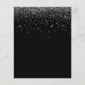 PAPER Zilver Glitter Kerstfeest Uitnodiging Zwart Flyer (Achterkant)