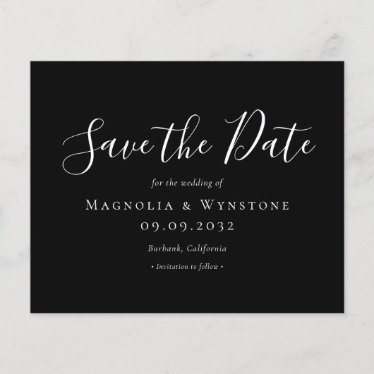 PAPER Zwarte Trouwdag Save The Date Flyer (Voorkant)