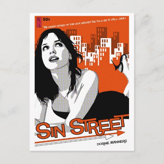 Paperback-Briefkaart: Sin Street Briefkaart (Voorkant)