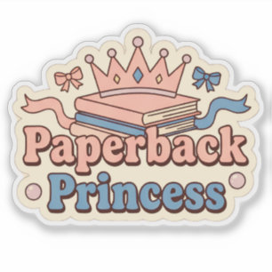 Paperback Prinses - boekenliefhebber lezend Sticker