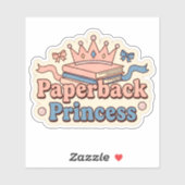 Paperback Prinses - boekenliefhebber lezend Sticker (Vel)
