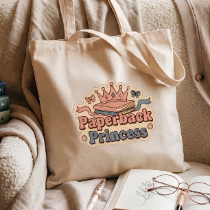 Paperback Prinses - boekenliefhebber lezend Tote Bag