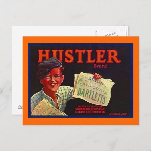  Paperboy Hustler CA Briefkaarten voor fruitkratte (Voorkant / Achterkant)