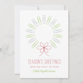 Paperclip Krans Zakelijk Witte Kerst Feestdagenkaart (Voorkant)