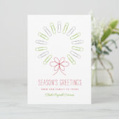 Paperclip Krans Zakelijk Witte Kerst Feestdagenkaart (Staand voorkant)