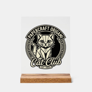 Papercraft Origami Kat Grappige Kat Grafisch - Pap Acryl Bord