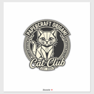 Papercraft Origami Kat Grappige Kat Grafisch - Pap Sticker