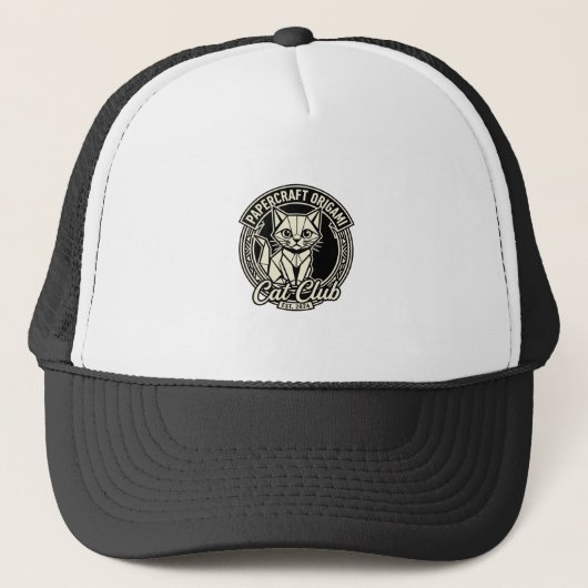 Papercraft Origami Kat Grappige Kat Grafisch - Pap Trucker Pet (Voorkant)