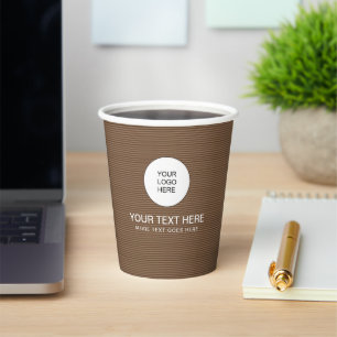 Papercup Business Logo Tekst hier Koffiekleur Papieren Bekers