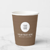 Papercup Business Logo Tekst hier Koffiekleur Papieren Bekers (Achterkant)