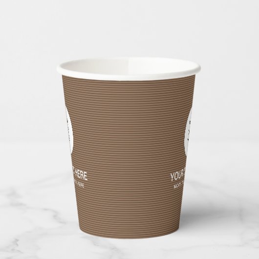 Papercup Business Logo Tekst hier Koffiekleur Papieren Bekers (Links)