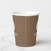 Papercup Business Logo Tekst hier Koffiekleur Papieren Bekers (Rechts)