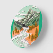 Papercut bergontwerp ronde klok (Hoek)