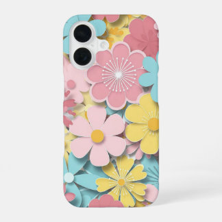 Papercut Bloemen iPhone 16 Hoesje