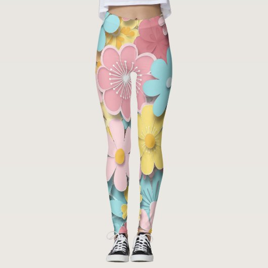 Papercut bloemen leggings (Voorkant)