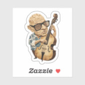 Papercut Contrabas Muzikant Retro Jazz Sticker (Vel)