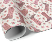 Papercut Cowgirl Boots in roze en bruine bloemen Cadeaupapier (Rol Hoek)