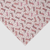 Papercut Cowgirl Boots in roze en bruine bloemen  Tissuepapier (Detail)