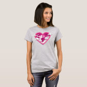 Papercut Cupid in een hart T-shirt (Voorkant volledig)