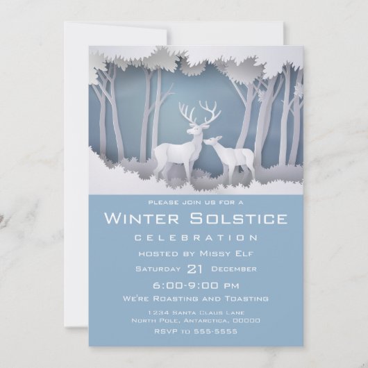 Papercut Deer in Forest Kaart (Voorkant)