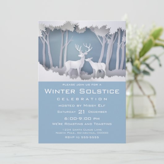 Papercut Deer in Forest Kaart (Staand voorkant)