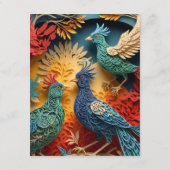 Papercut Fantasy Birds Informatiekaartje (Achterkant)