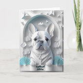 Papercut Franse Bulldog illustratie Feestdagen Kaart (Voorkant)