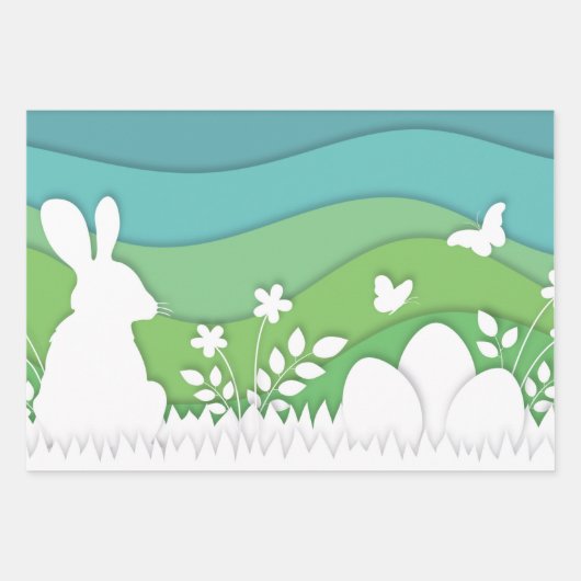 Papercut golven, kleurrijk abstract ontwerp inpakpapier vel (Voorkant 3)