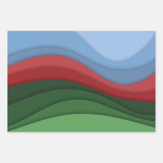 Papercut golven, kleurrijk abstract ontwerp inpakpapier vel (Voorkant 2)