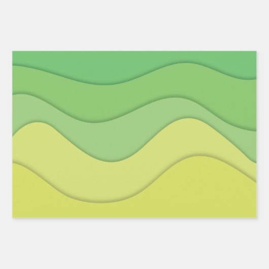 Papercut golven, kleurrijk abstract ontwerp inpakpapier vel (Voorkant)