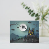 Papercut Halloween House, Witch, Graveyard Scene Briefkaart (Staand voorkant)