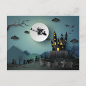 Papercut Halloween House, Witch, Graveyard Scene Briefkaart (Voorkant)