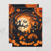 Papercut Halloween Scene Briefkaart (Voorkant / Achterkant)