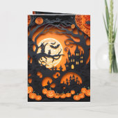 Papercut Halloween Scene Folie Wenskaart (Achterkant)