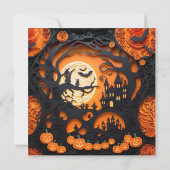 Papercut Halloween Scene Kaart (Achterkant)