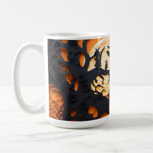 Papercut Halloween Scene Koffiemok