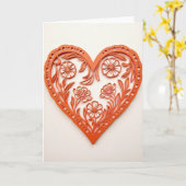 Papercut Hart Bloem Kaart (Gele Bloem)