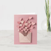 Papercut Hart en Bloemen Valentijns Groet Feestdagen Kaart (Voorkant)