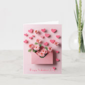 Papercut Hart en Bloemen Valentijns Groet Feestdagen Kaart (Voorkant)