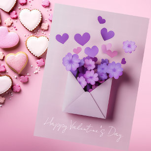 Papercut Harten en Bloemen Valentijns Groet Feestdagen Kaart