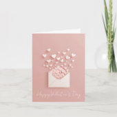 Papercut Hartjes Valentijnsgroet Feestdagen Kaart (Voorkant)