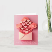 Papercut Hartjes Valentijnsgroet Feestdagen Kaart (Voorkant)