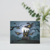 Papercut Haunted Castle and Bats Briefkaart (Staand voorkant)