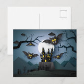 Papercut Haunted Castle and Bats Briefkaart (Voorkant / Achterkant)
